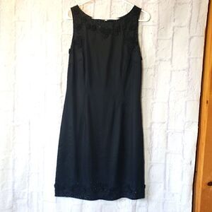 ABS BY ALLEN SCHWARTZ Beaded Floral Sleeveless Cocktail Dress